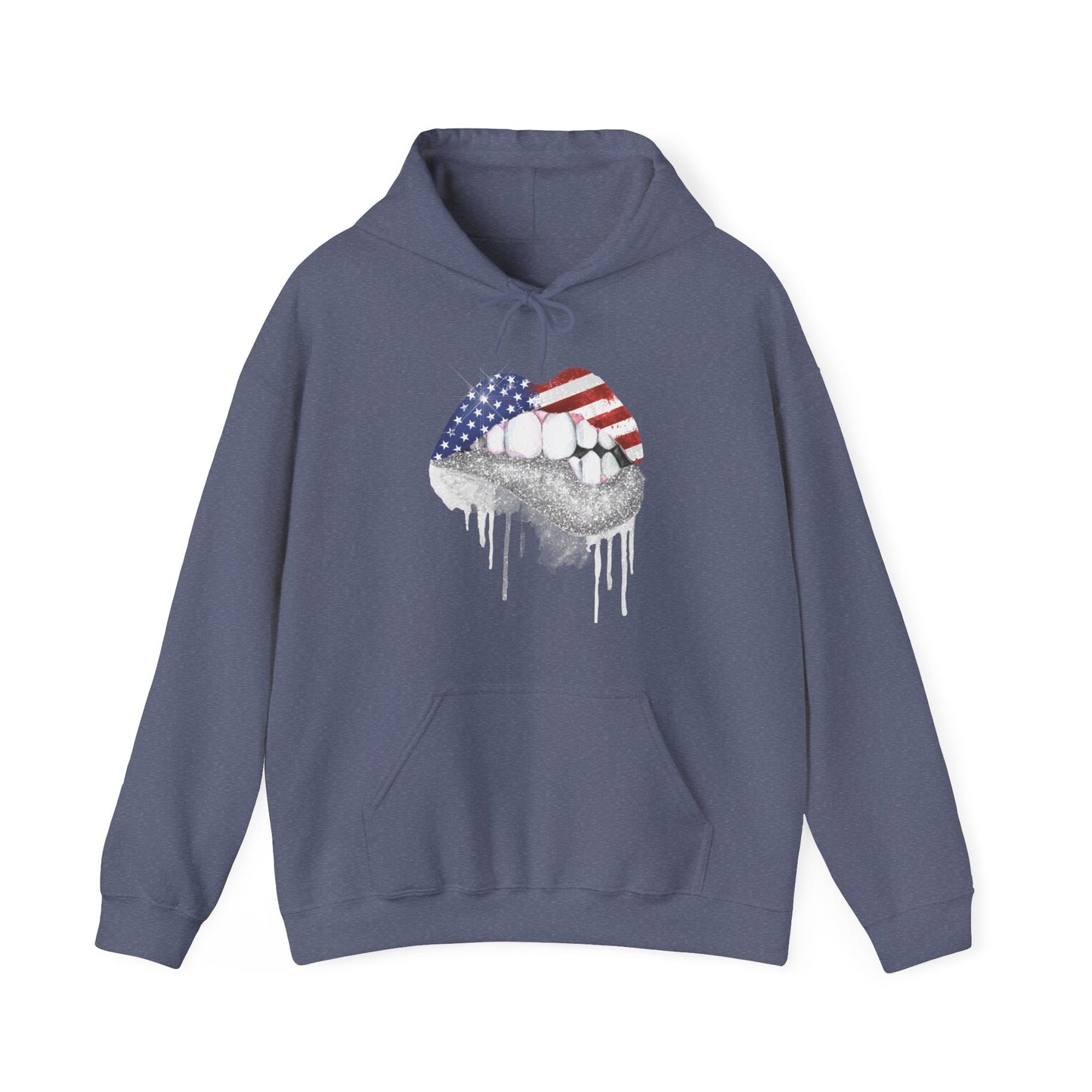 USA Flag Lips Unisex Heavy Blend™ Hooded Sweatshirt