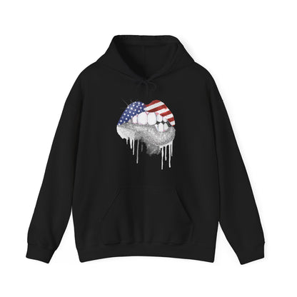 USA Flag Lips Unisex Heavy Blend™ Hooded Sweatshirt