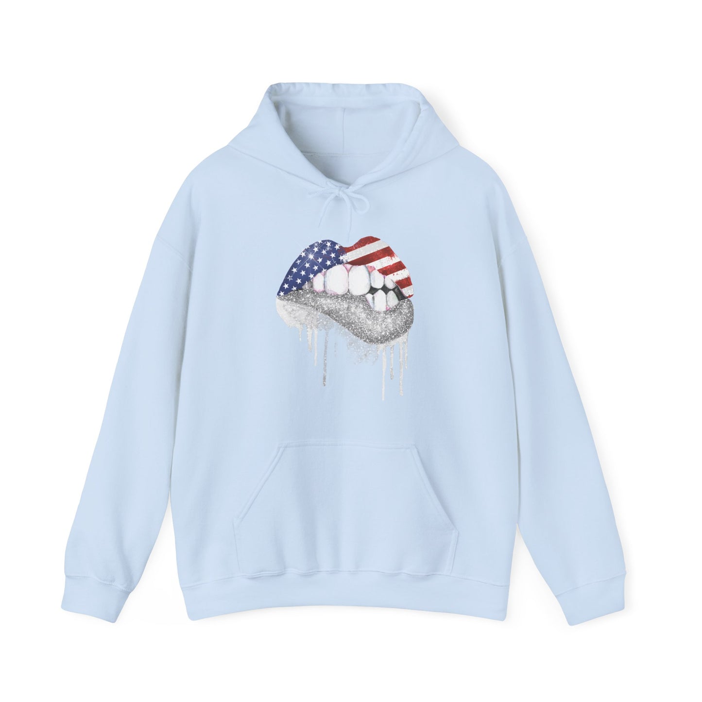 USA Flag Lips Unisex Heavy Blend™ Hooded Sweatshirt