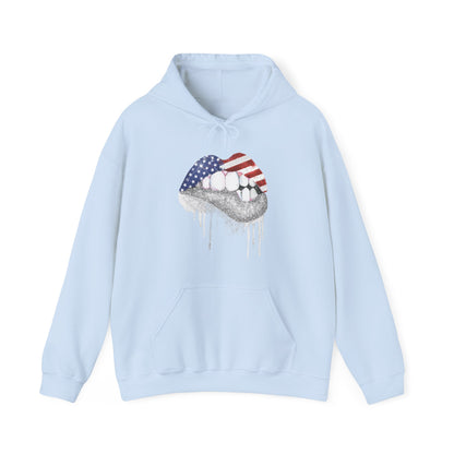 USA Flag Lips Unisex Heavy Blend™ Hooded Sweatshirt