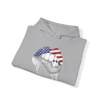 USA Flag Lips Unisex Heavy Blend™ Hooded Sweatshirt