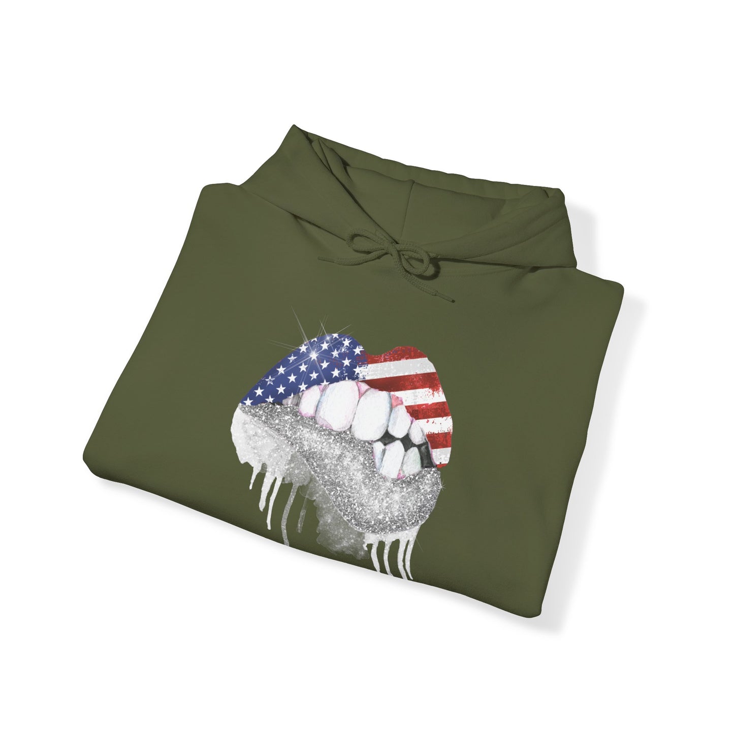 USA Flag Lips Unisex Heavy Blend™ Hooded Sweatshirt