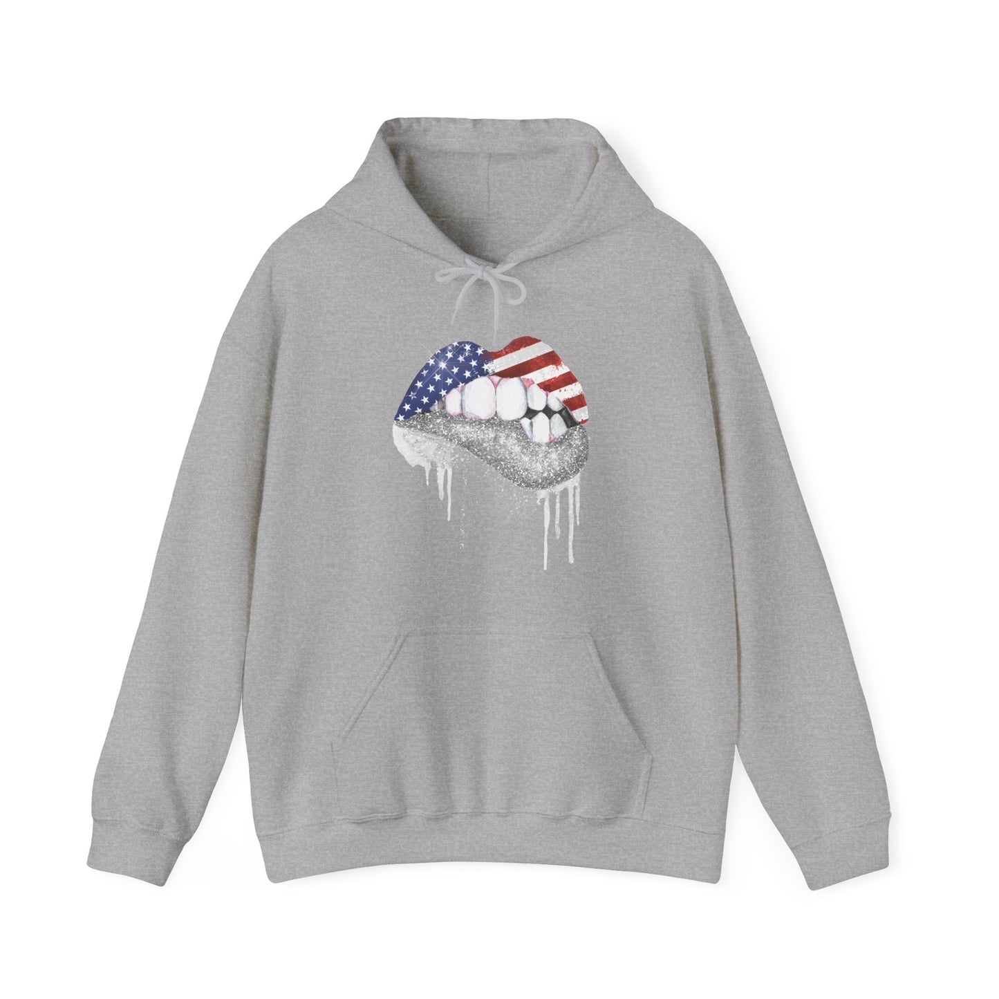 USA Flag Lips Unisex Heavy Blend™ Hooded Sweatshirt