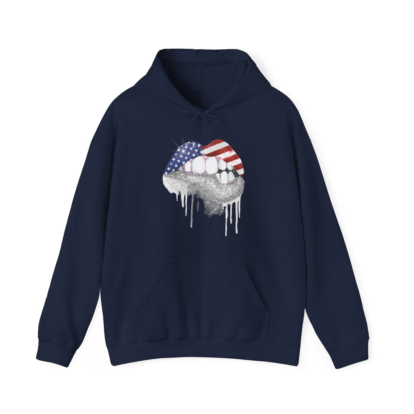 USA Flag Lips Unisex Heavy Blend™ Hooded Sweatshirt