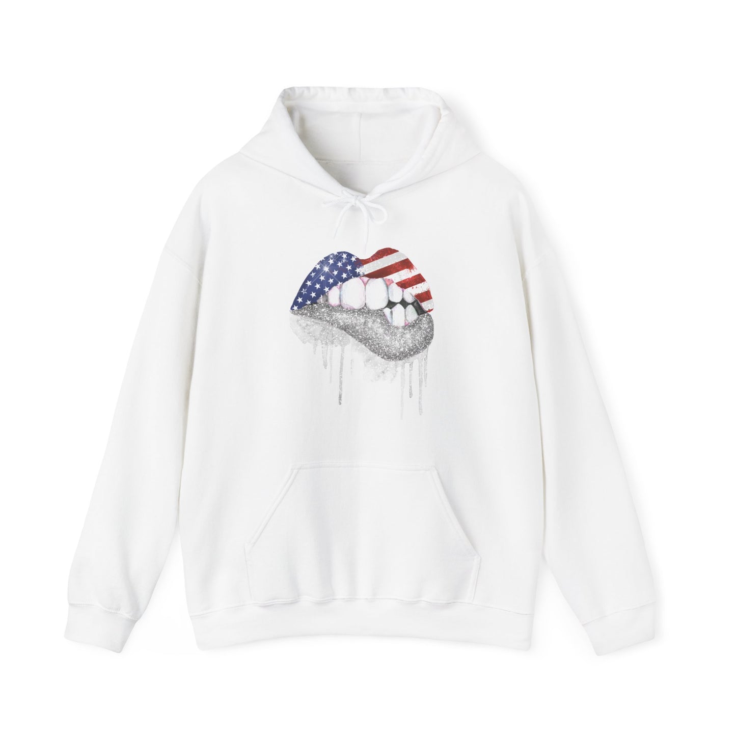 USA Flag Lips Unisex Heavy Blend™ Hooded Sweatshirt