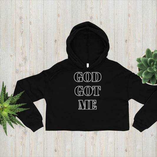 God Got Me Crop Hoodie