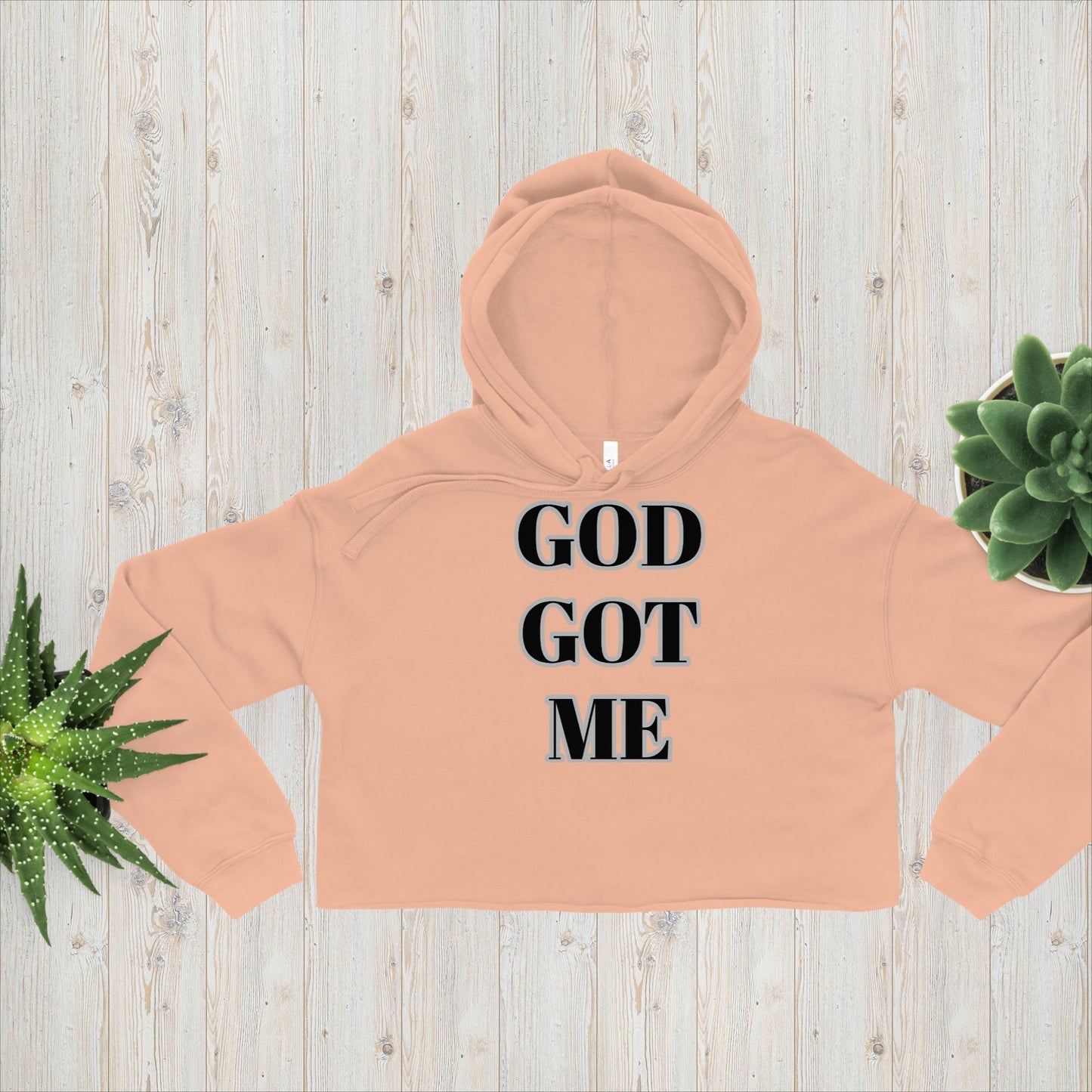 God Got Me Crop Hoodie