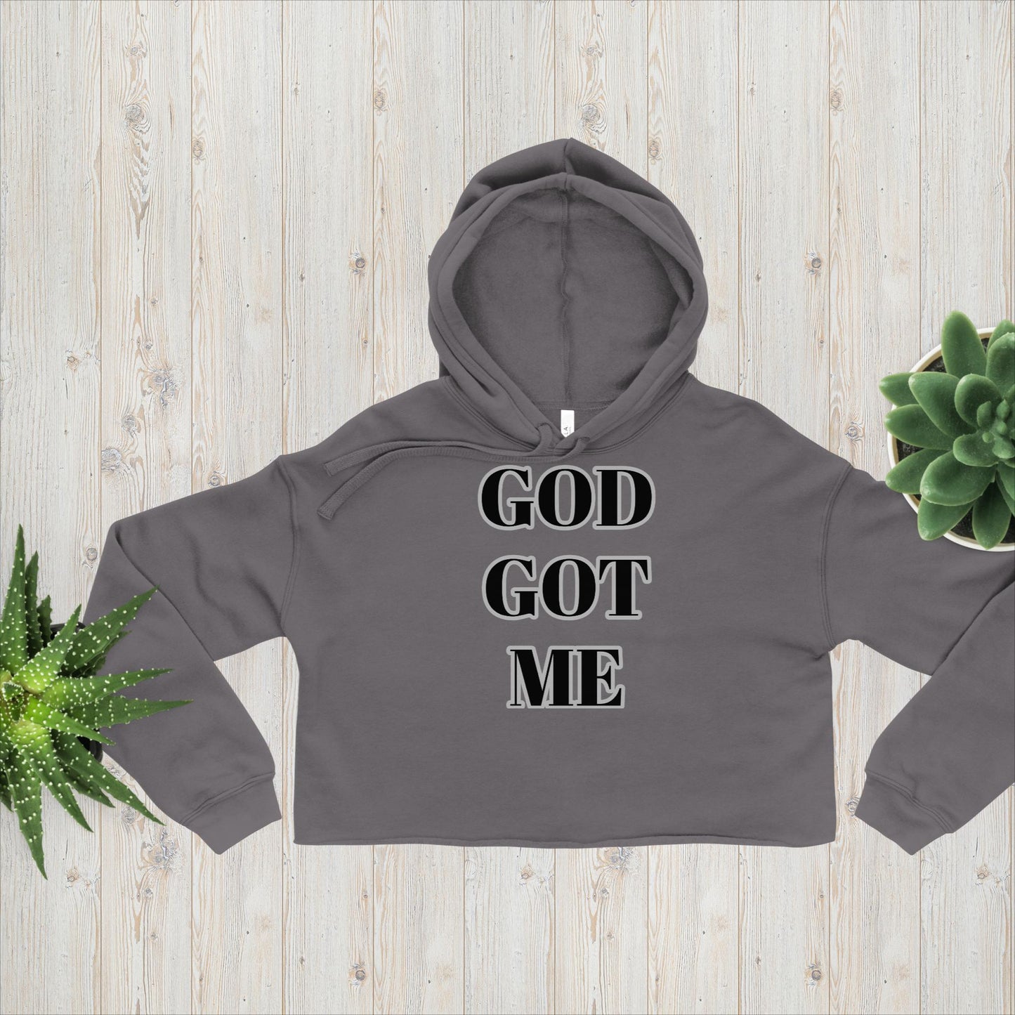 God Got Me Crop Hoodie